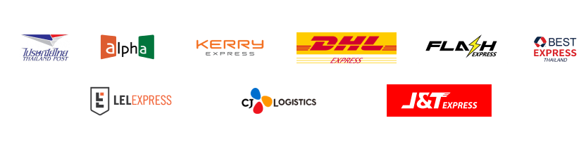 Thailand Post, Alpha, Kerry, DHL, Flash, Best, LEL, CJ, J&T